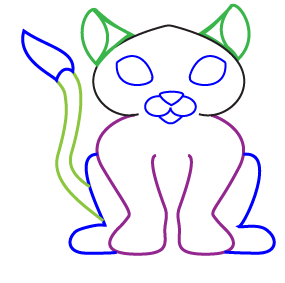 How to draw a Cartoon Tiger Cub step 3